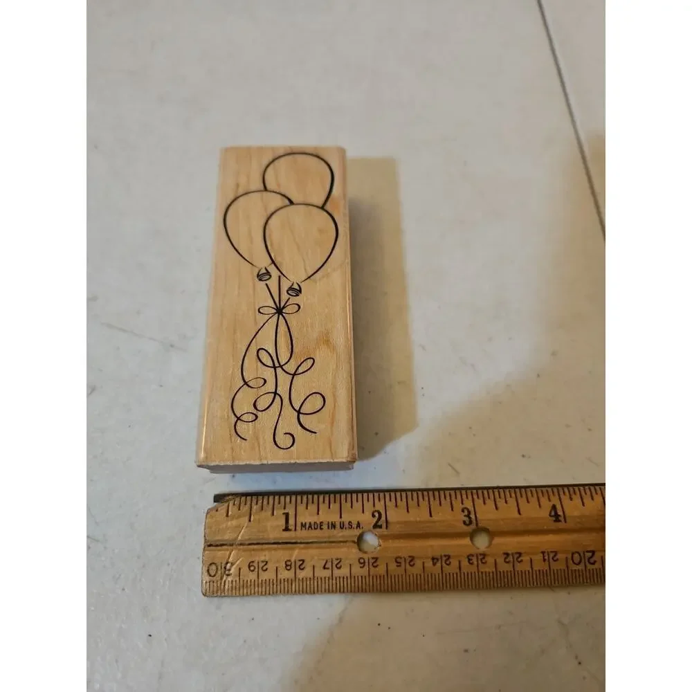 Stampabilities Rubber Stamp Balloons On A String NR1025 Balloon Bouquet
